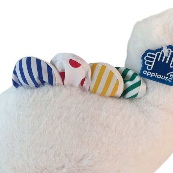 Applause Lescaux White Stegosaurus Dinosaur Plush 14" Stuffed Squeeker NWT RARE - Picture 3 of 9